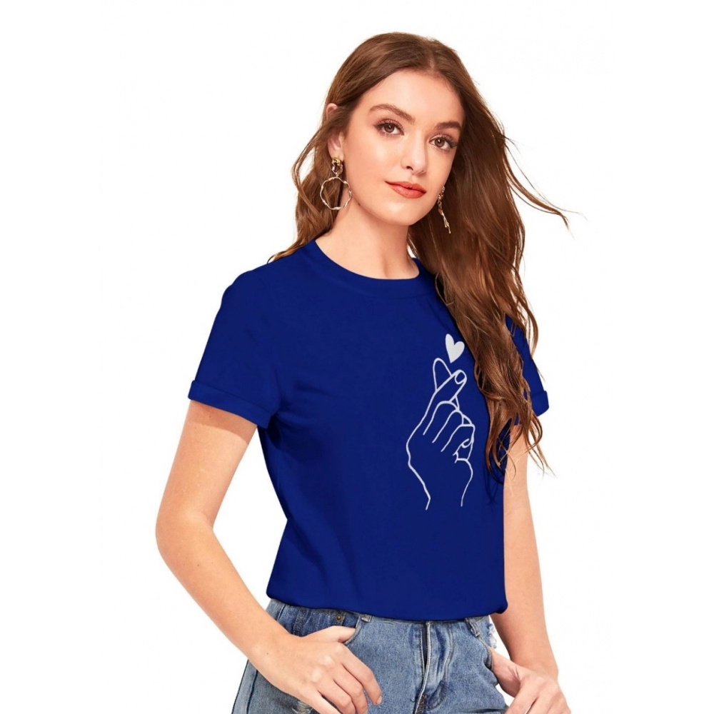 Generic Women's Cotton Western Wear T-Shirt (Royal Blue) - Image 3