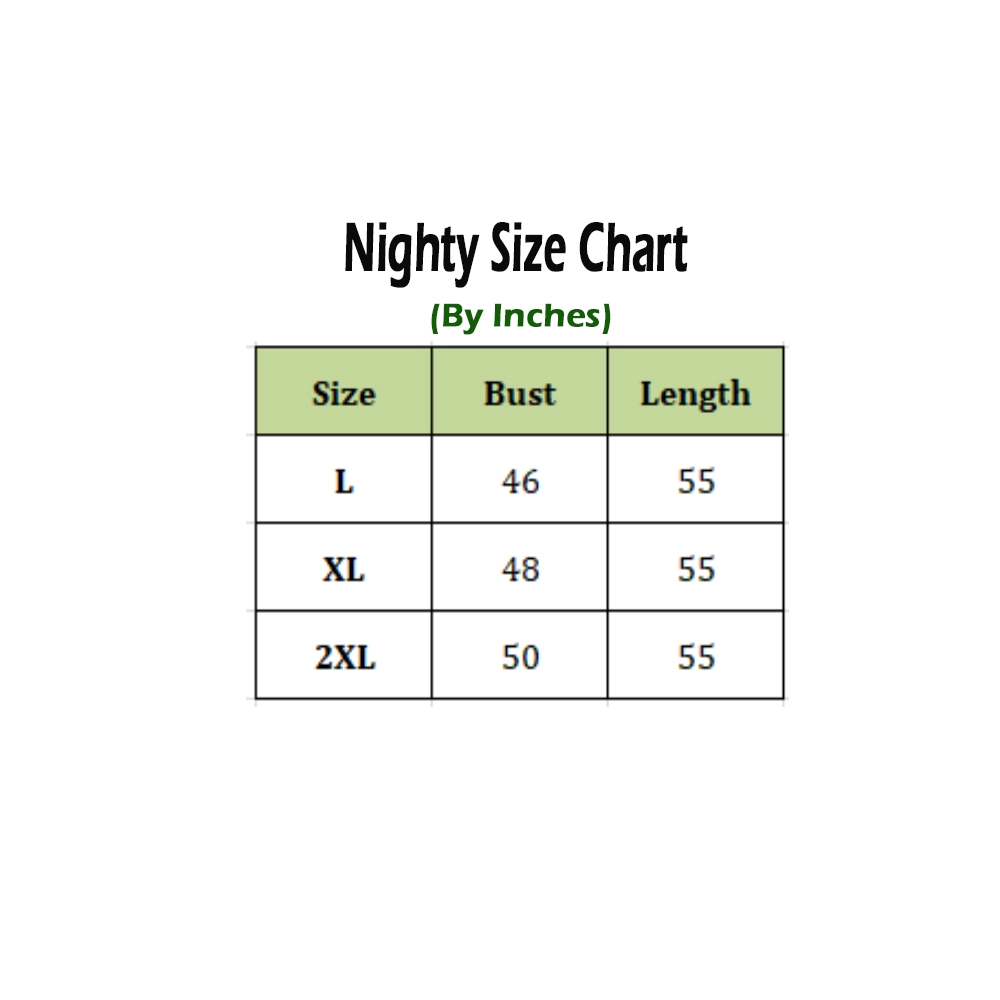 Generic Women's Cotton Printed Maxi Nighty (Green) - Image 2