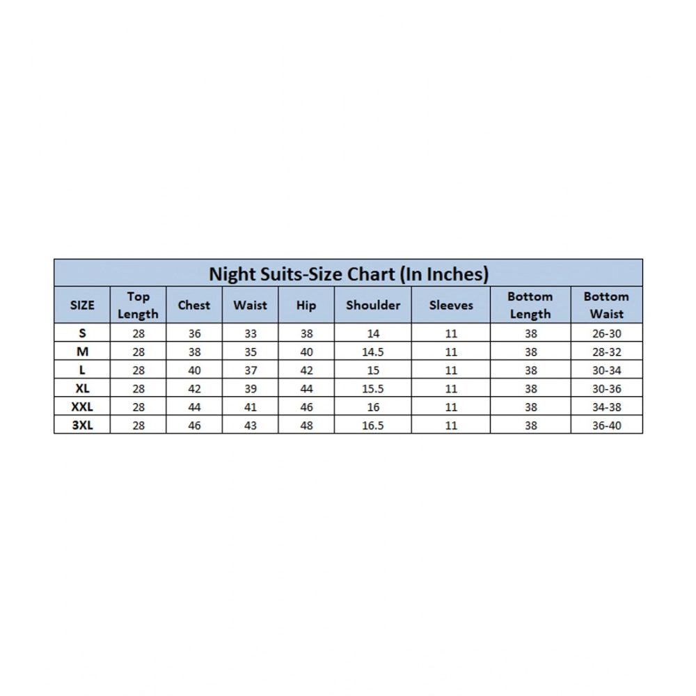 Generic Women's Casual Half Sleeve Printed Viscose Rayon Shirt With Pyjama Pant Night Suit Set (Blue) - Image 4