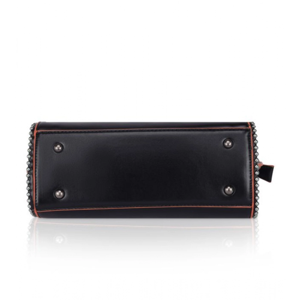 Generic Women's Faux Leather Metal Beads Handbag (Black) - Image 3