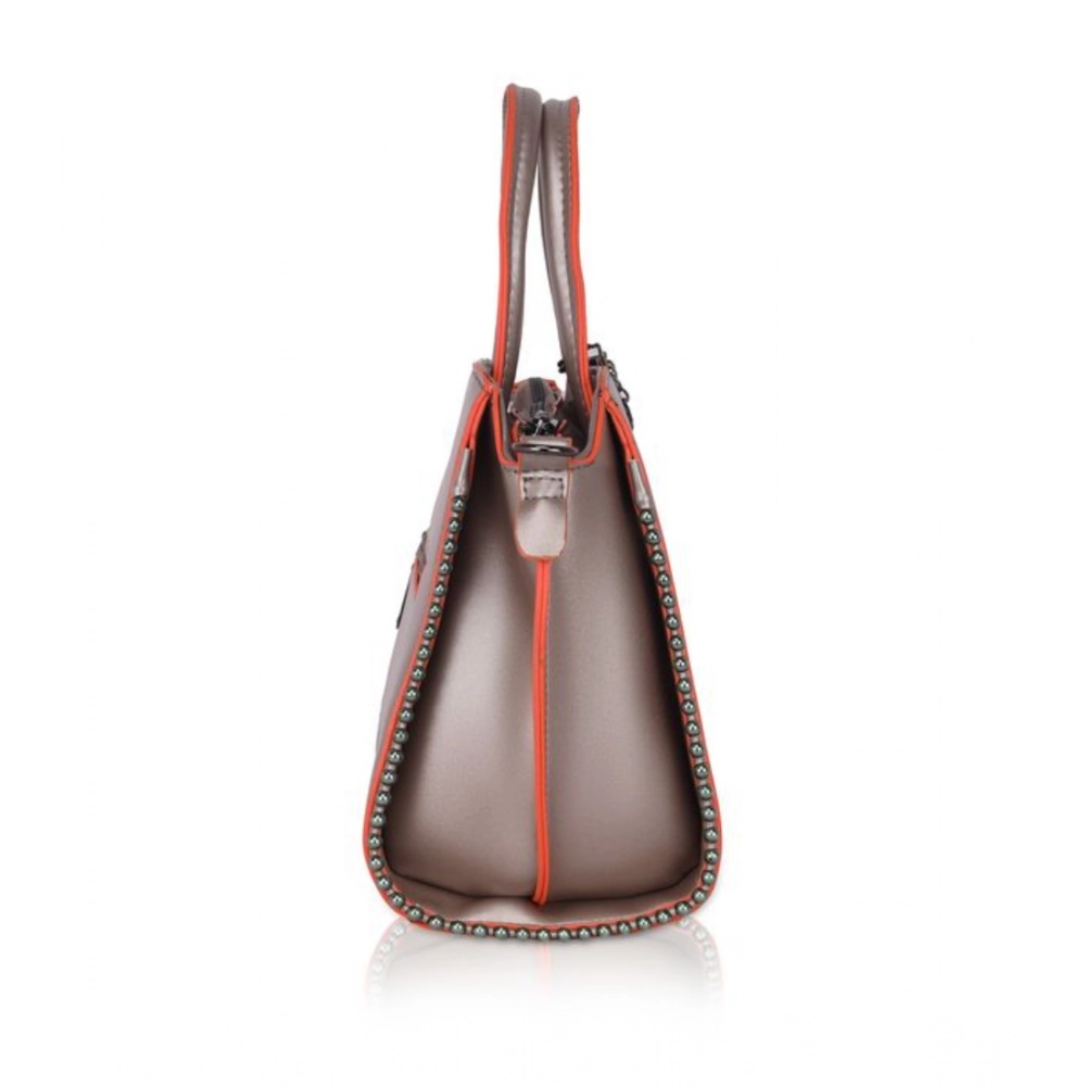 Generic Women's Faux Leather Metal Beads Handbag (Bronze) - Image 5