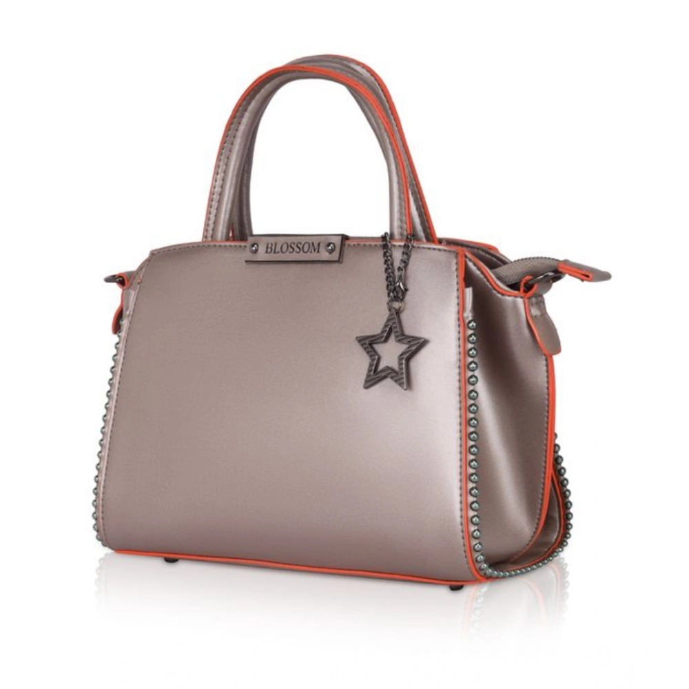 Generic Women's Faux Leather Metal Beads Handbag (Bronze) - Image 6