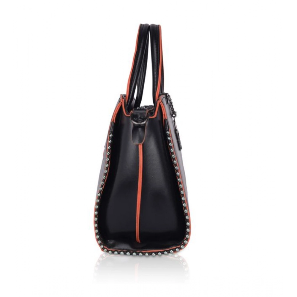 Generic Women's Faux Leather Metal Beads Handbag (Black) - Image 5