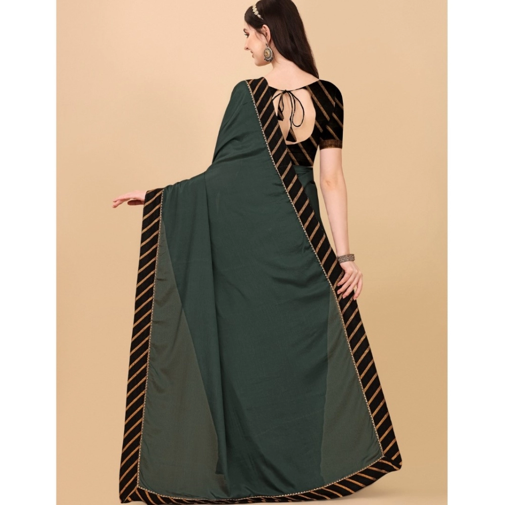 Generic Women's Chiffon Self Design Saree With Unstitched Blouse 5.5Mtr (Grey) - Image 4