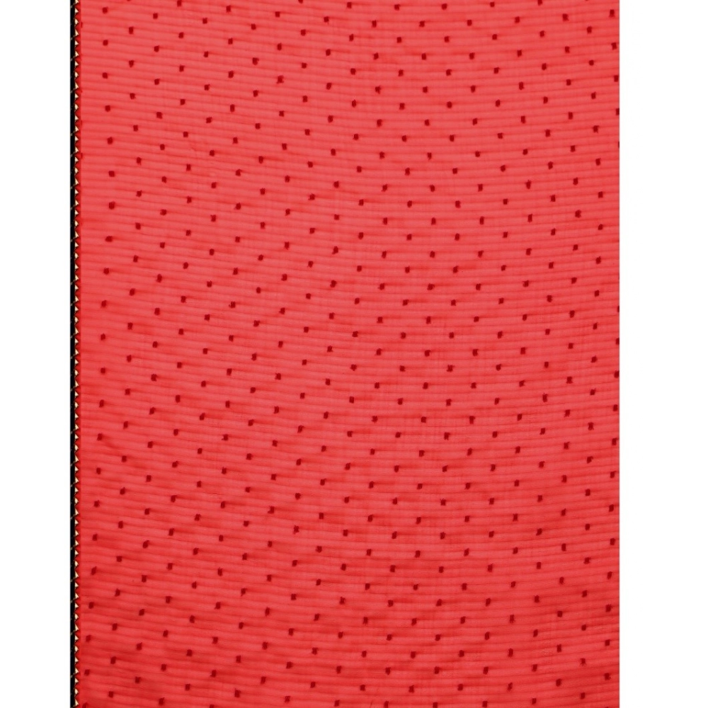 Generic Women's Silk Blend Embellished Saree With Unstitched Blouse 5.5Mtr (Red) - Image 2
