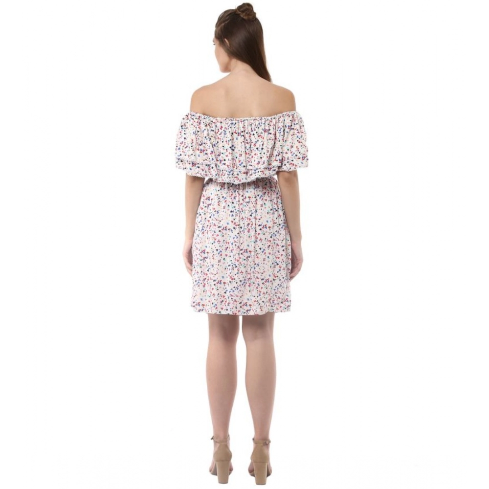 Generic Women's Rayon Floral Half Sleeve Above Knee Dress (Multicolor) - Image 7