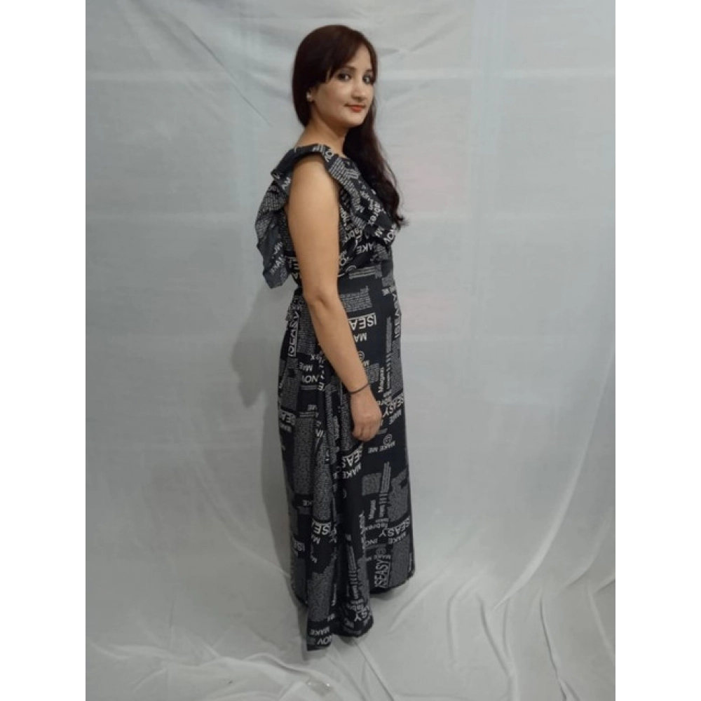 Generic Women's Casual Crepe Sleeveless Dress (Black) - Image 5
