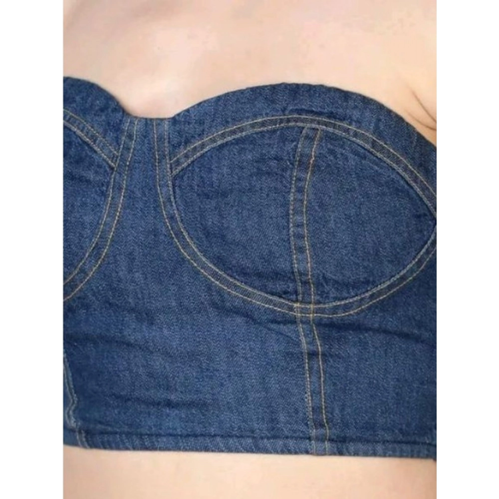 Generic Women's Casual Denim Sleeveless Bluster Top (Blue) - Image 5