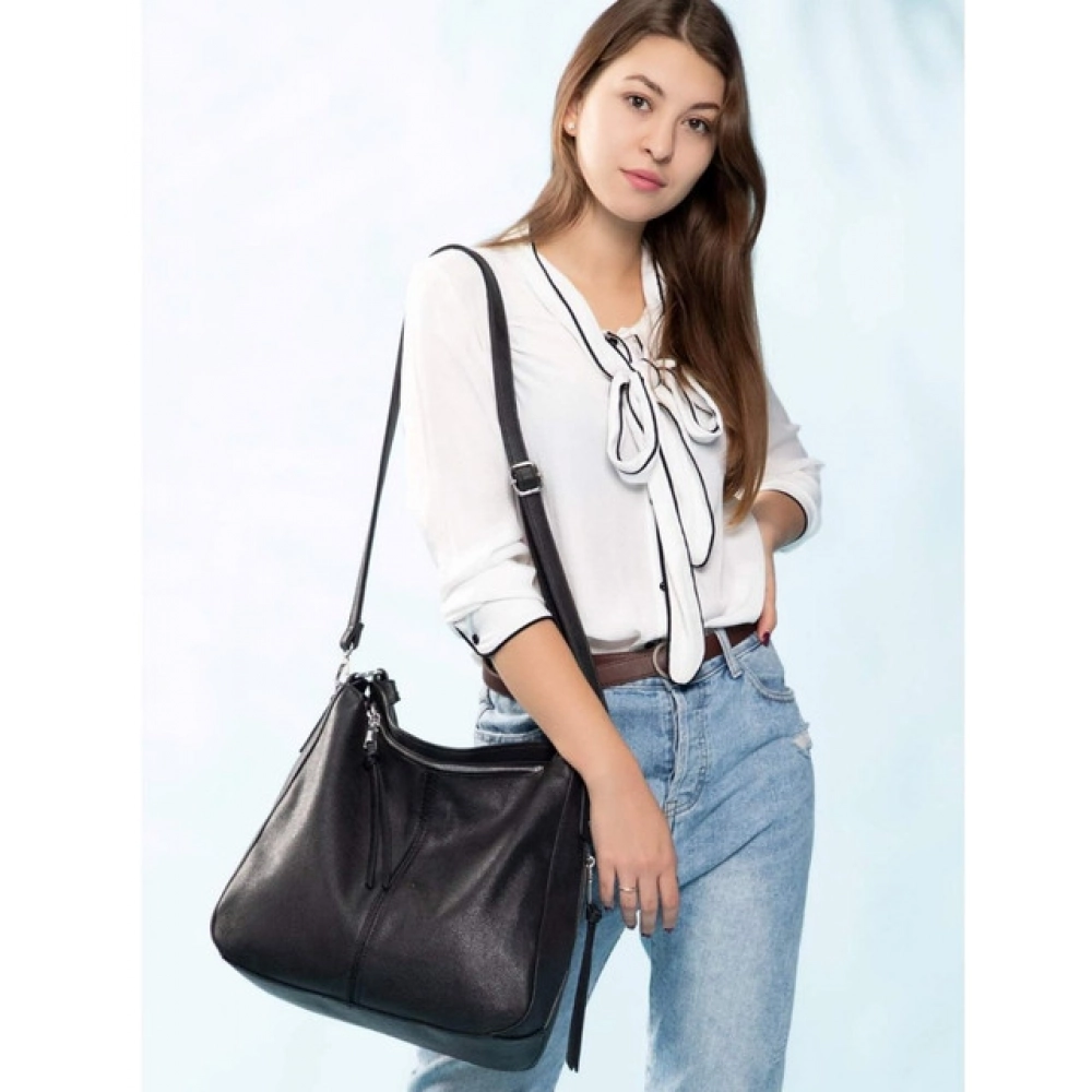 Generic Women's PU Leather Zipper Handbag (Black) - Image 4