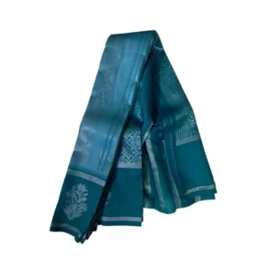 Generic Women's Soft Silk Wooven Saree With Unstitched Blouse 5.5Mtr (Teal Blue)