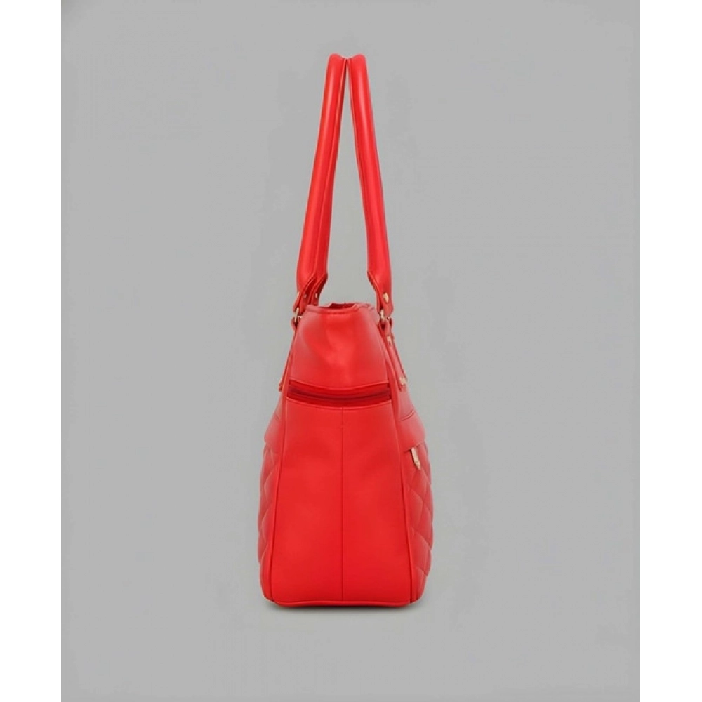 Generic Women's PU Leather Solid Shoulder Zipper Handbag (Red) - Image 3