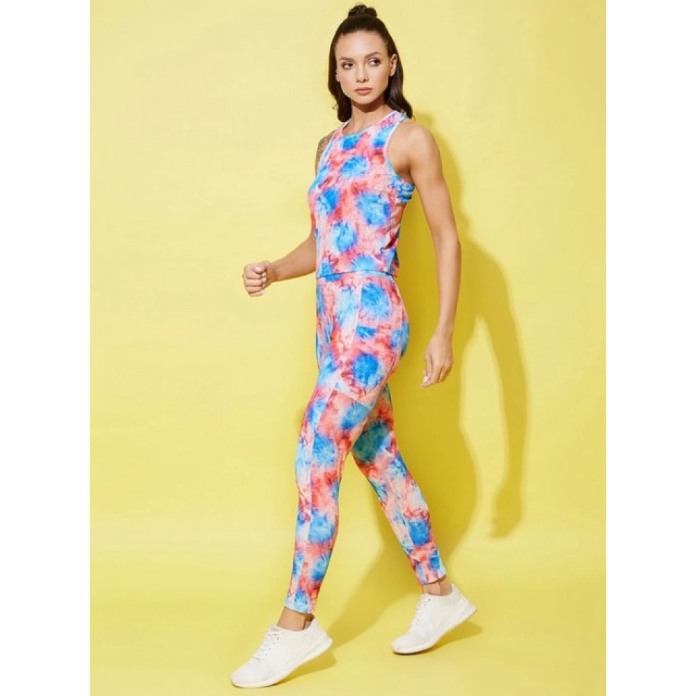 Generic Women's Polyester Lycra Printed Sleeveless Active Wear (Multicolor) - Image 5