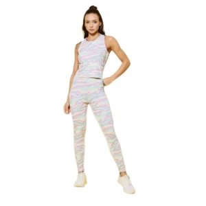 Generic Women's Polyester Lycra Printed Sleeveless Active Wear (Multicolor)