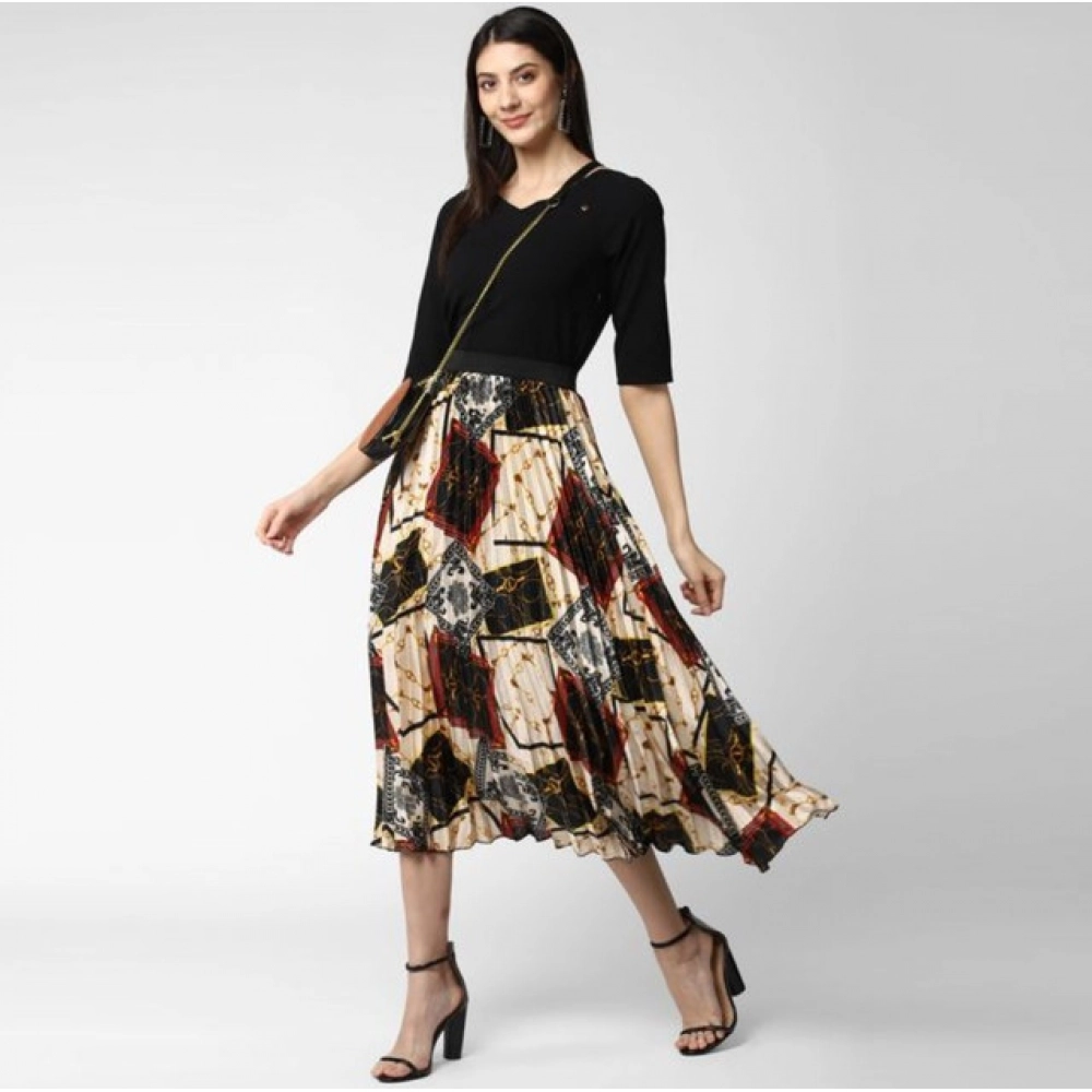 Generic Women's Satin Pleated Elasticated Skirt (Multicolor) - Image 3