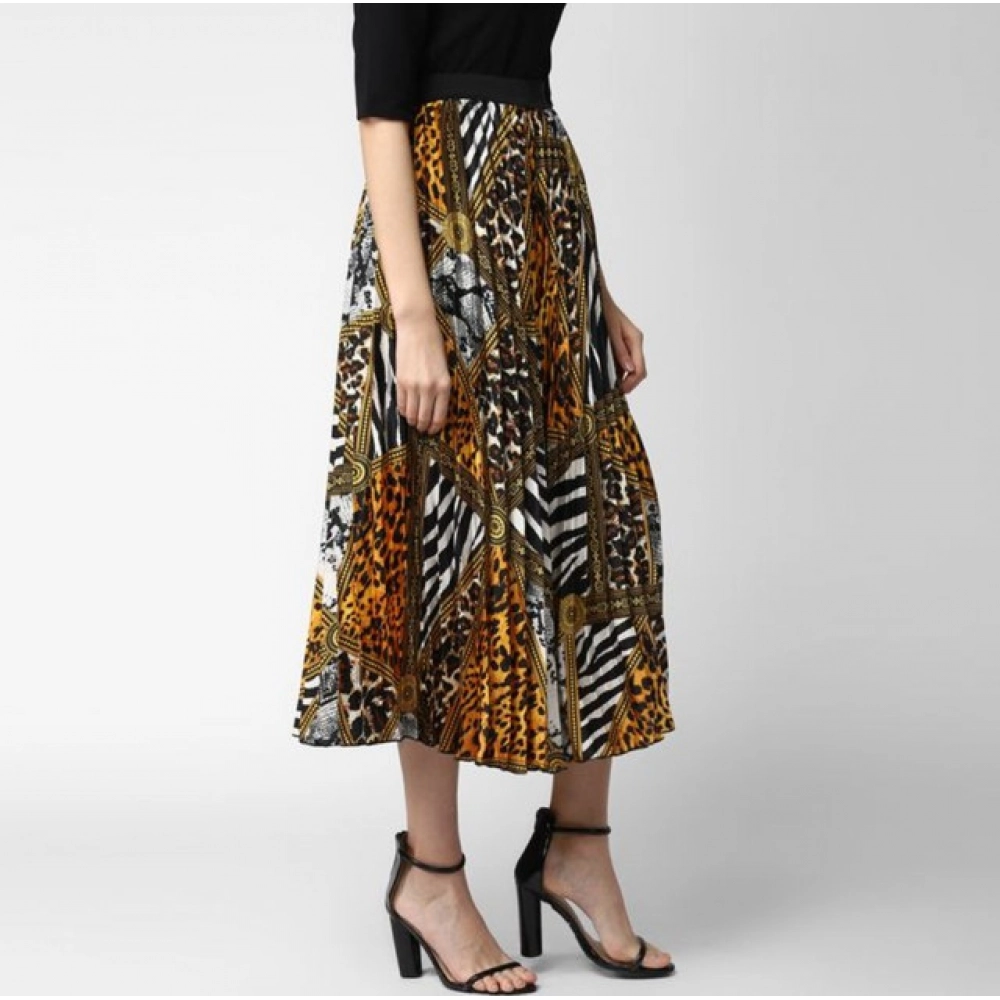 Generic Women's Satin Pleated Elasticated Skirt (Multicolor) - Image 3