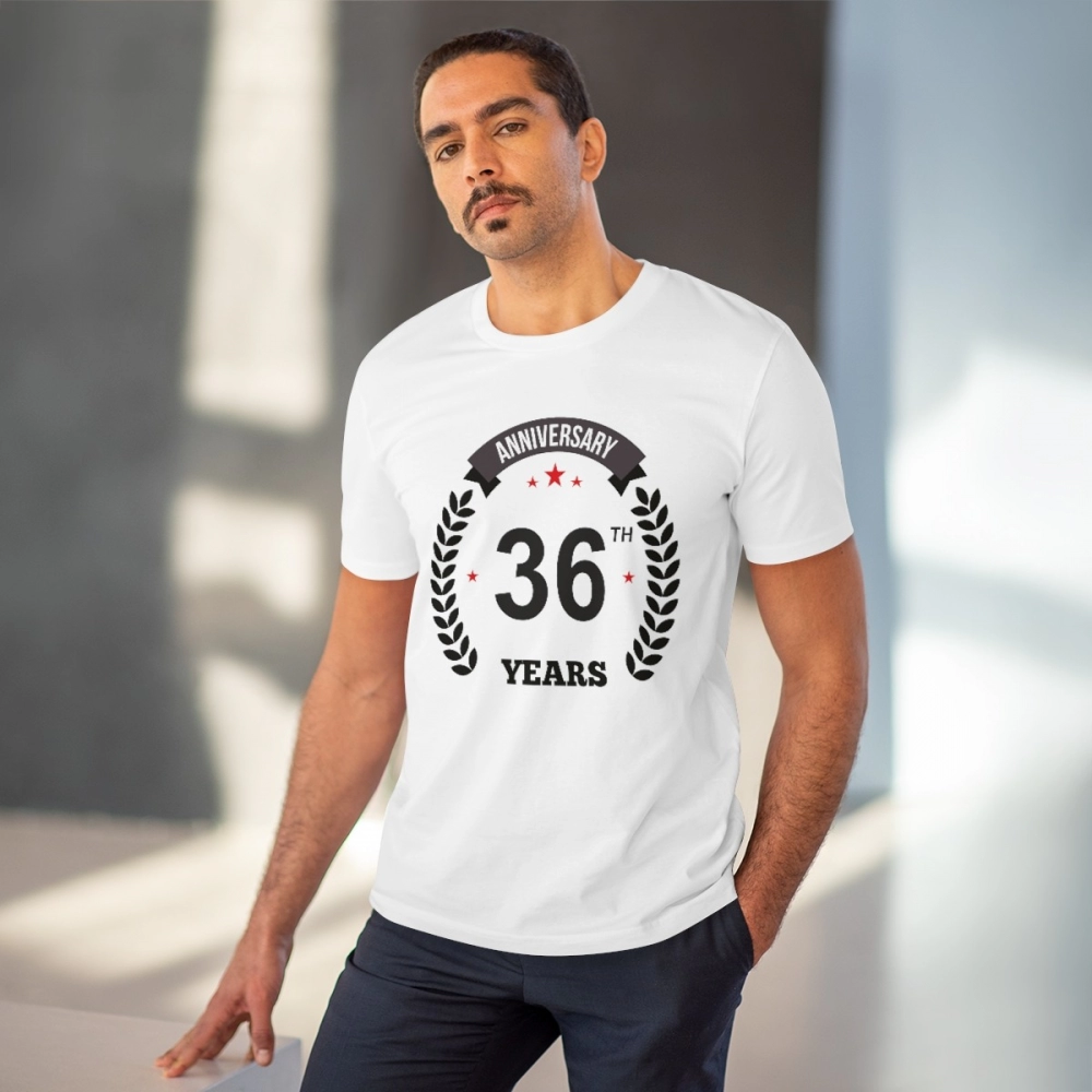 Generic Men's PC Cotton 36th Anniversary Printed T Shirt (Color: White, Thread Count: 180GSM) - Image 6