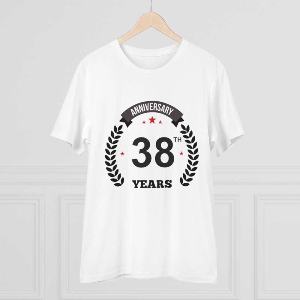 Generic Men's PC Cotton 38th Anniversary Printed T Shirt (Color: White, Thread Count: 180GSM) - Image 3