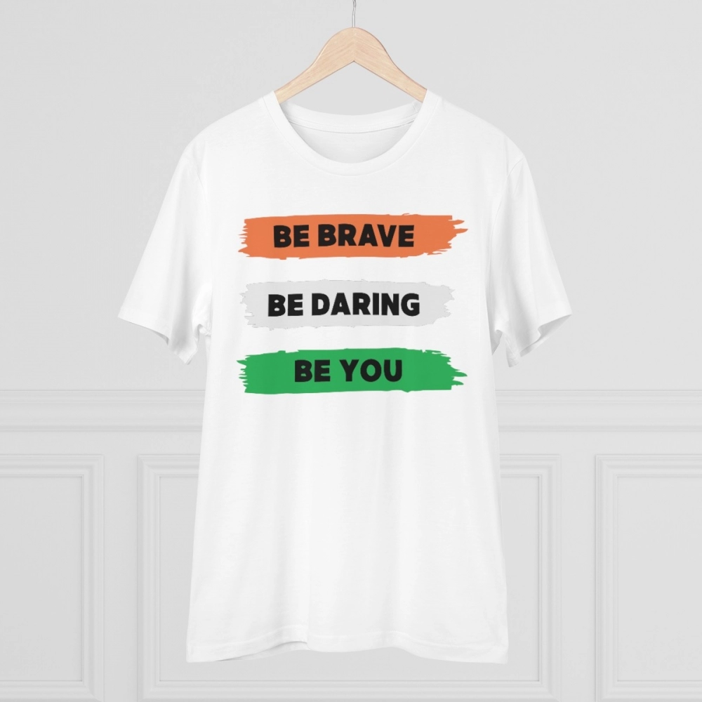 Generic Men's PC Cotton Be Brave Be You Printed T Shirt (Color: White, Thread Count: 180GSM) - Image 3