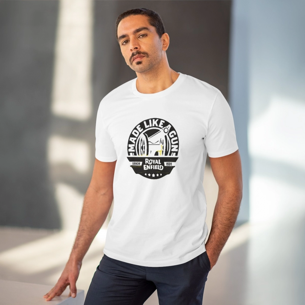Generic Men's PC Cotton Bike Ride Design Printed T Shirt (Color: White, Thread Count: 180GSM) - Image 6