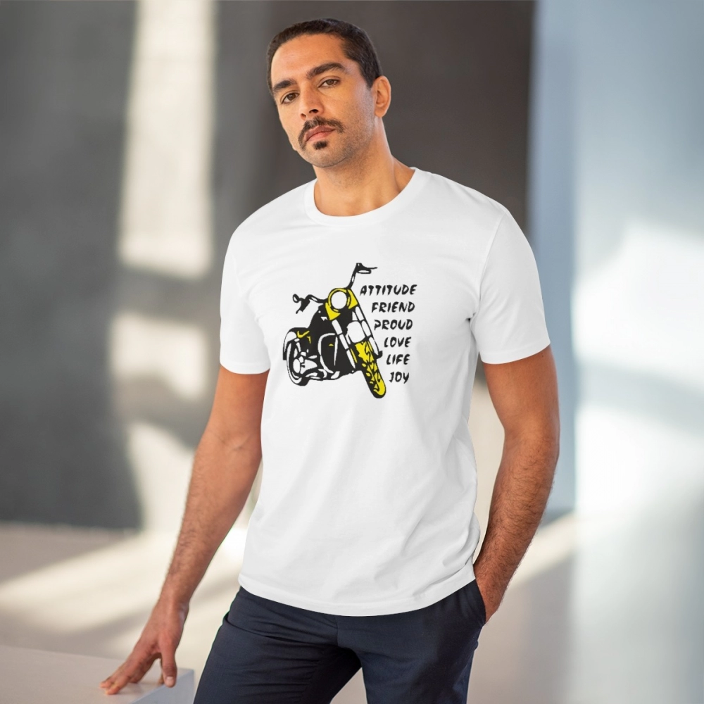 Generic Men's PC Cotton Bike Ride Design Printed T Shirt (Color: White, Thread Count: 180GSM) - Image 6