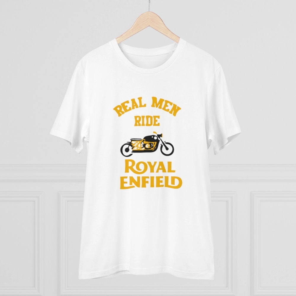 Generic Men's PC Cotton Bike Ride Design Printed T Shirt (Color: White, Thread Count: 180GSM) - Image 3