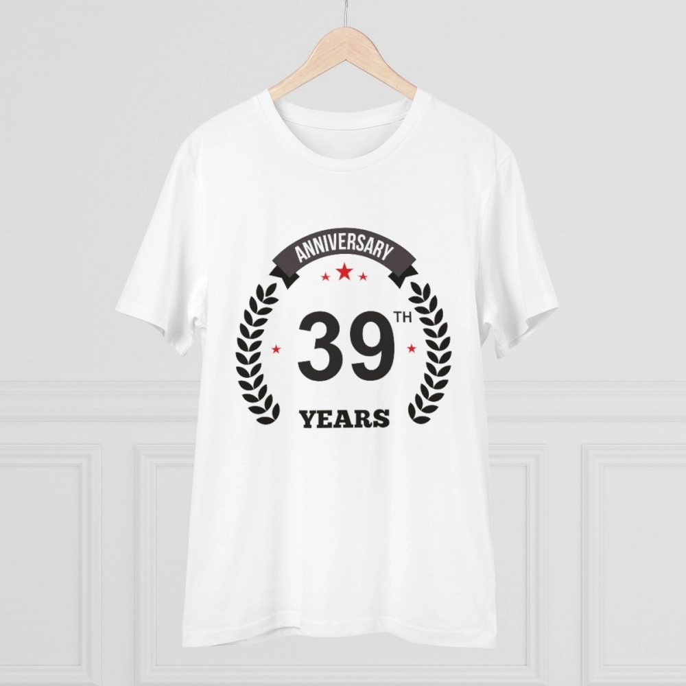 Generic Men's PC Cotton 39th Anniversary Printed T Shirt (Color: White, Thread Count: 180GSM) - Image 3