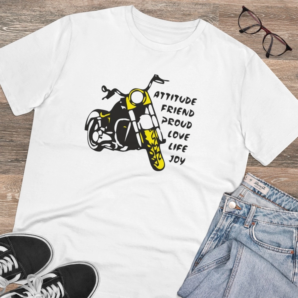 Generic Men's PC Cotton Bike Ride Design Printed T Shirt (Color: White, Thread Count: 180GSM) - Image 4