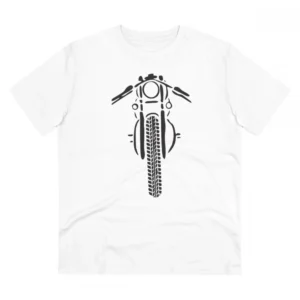 Generic Men's PC Cotton Bike Ride Design Printed T Shirt (Color: White, Thread Count: 180GSM)