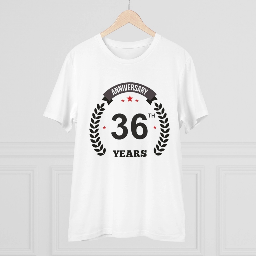 Generic Men's PC Cotton 36th Anniversary Printed T Shirt (Color: White, Thread Count: 180GSM) - Image 3