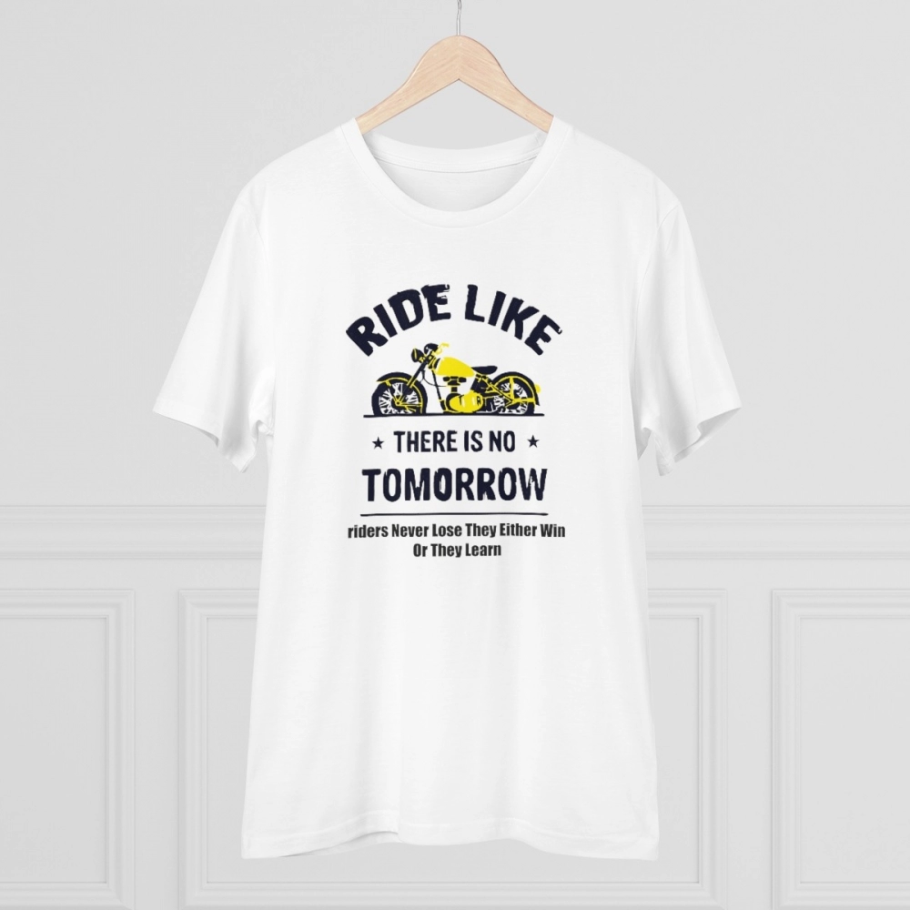 Generic Men's PC Cotton Bike Ride Design Printed T Shirt (Color: White, Thread Count: 180GSM) - Image 3