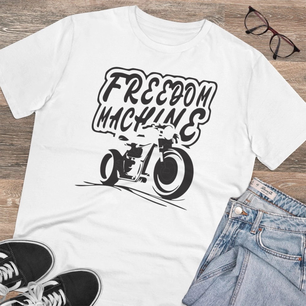 Generic Men's PC Cotton Bike Ride Design Printed T Shirt (Color: White, Thread Count: 180GSM) - Image 4