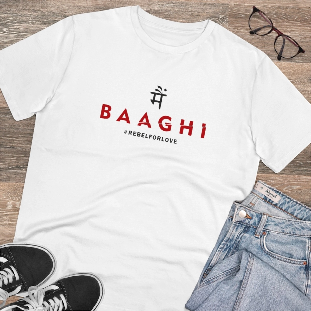 Generic Men's PC Cotton Me Bhaghi Printed T Shirt (Color: White, Thread Count: 180GSM) - Image 4