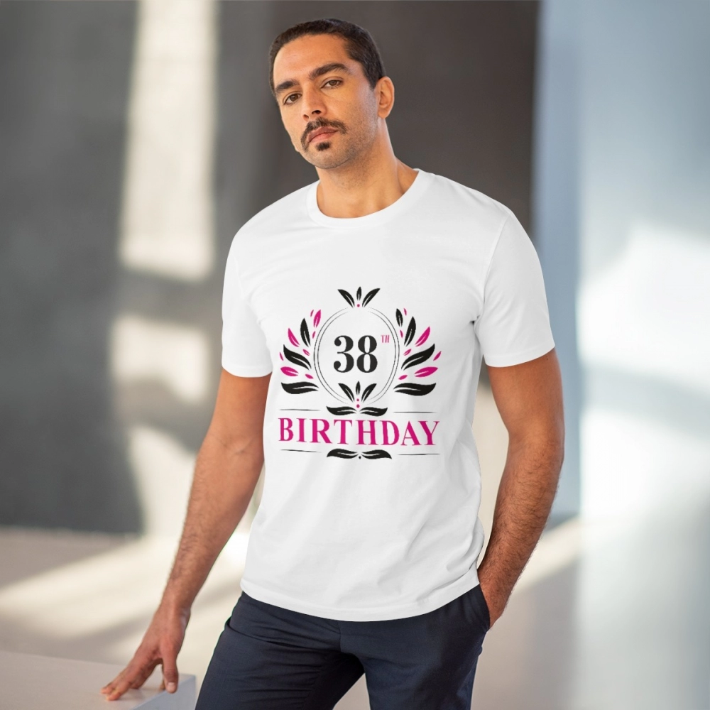 Generic Men's PC Cotton 38th Birthday Printed T Shirt (Color: White, Thread Count: 180GSM) - Image 6