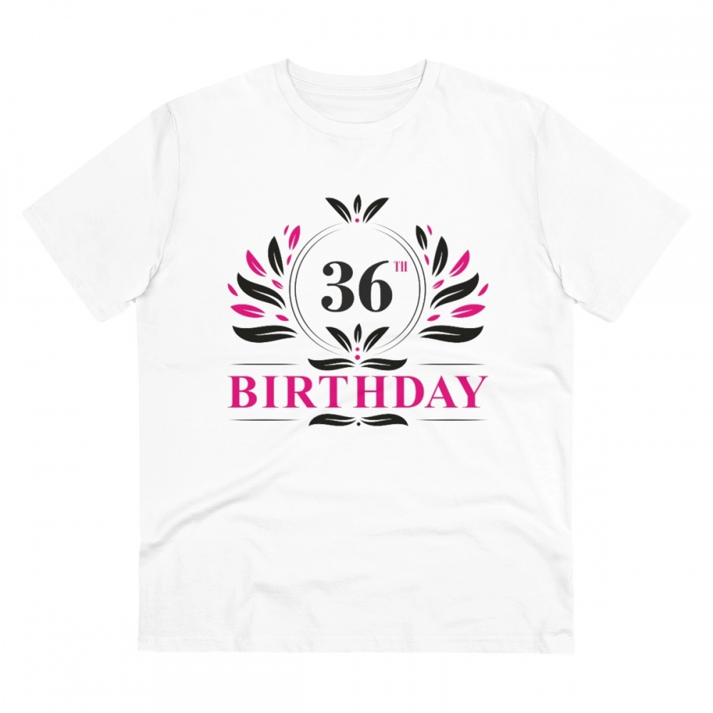 Generic Men's PC Cotton 36th Birthday Printed T Shirt (Color: White, Thread Count: 180GSM)