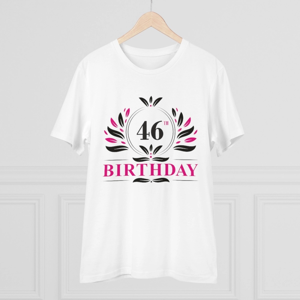 Generic Men's PC Cotton 46th Birthday Printed T Shirt (Color: White, Thread Count: 180GSM) - Image 3