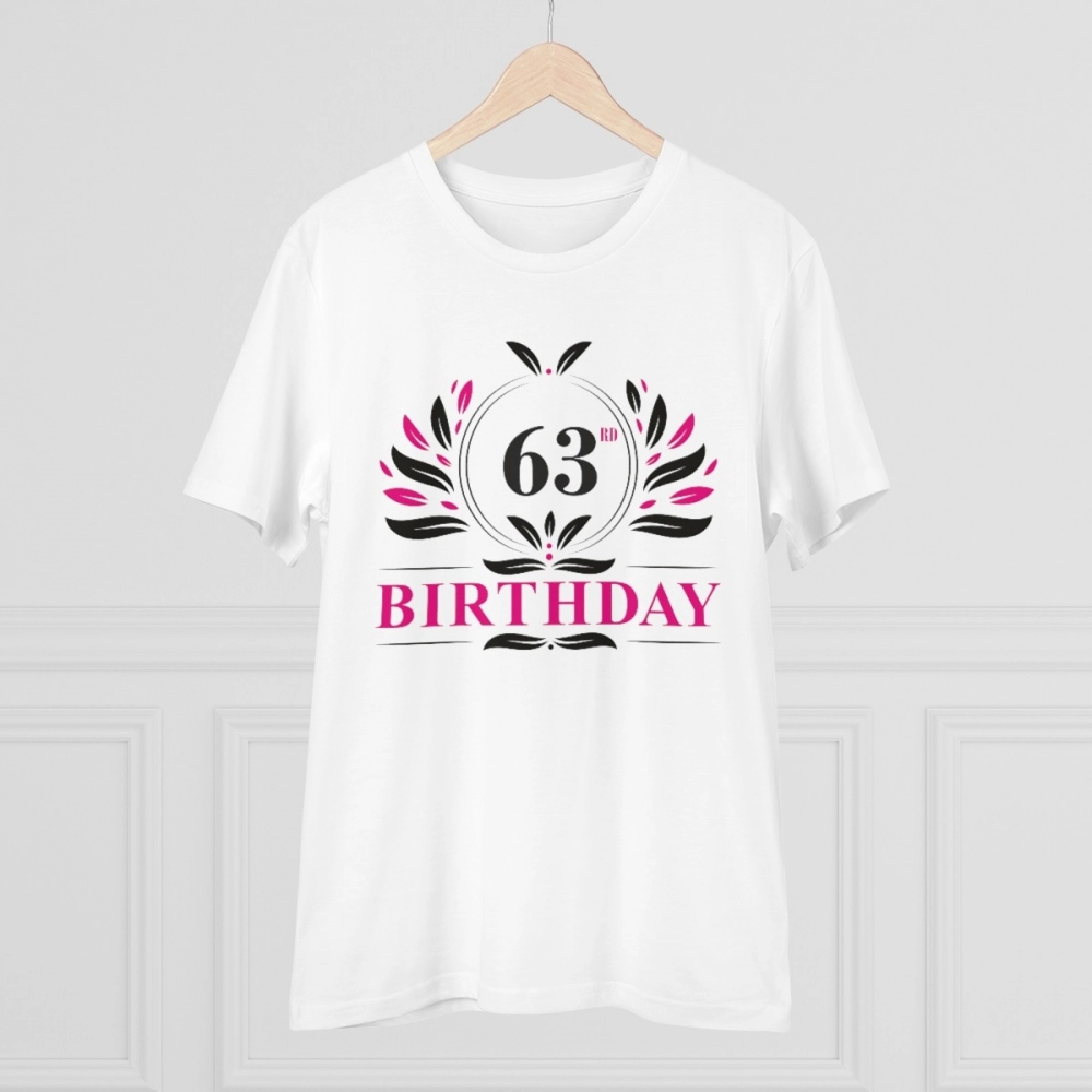 Generic Men's PC Cotton 63rd Birthday Printed T Shirt (Color: White, Thread Count: 180GSM) - Image 3