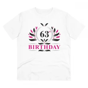 Generic Men's PC Cotton 63rd Birthday Printed T Shirt (Color: White, Thread Count: 180GSM)