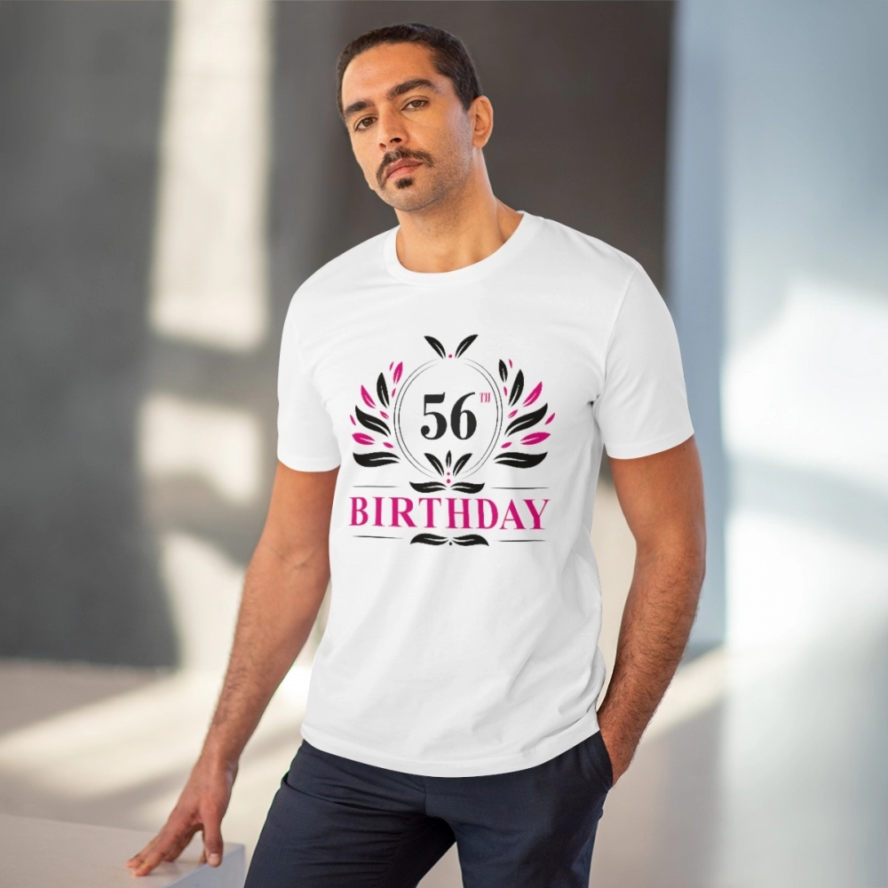 Generic Men's PC Cotton 56th Birthday Printed T Shirt (Color: White, Thread Count: 180GSM) - Image 6