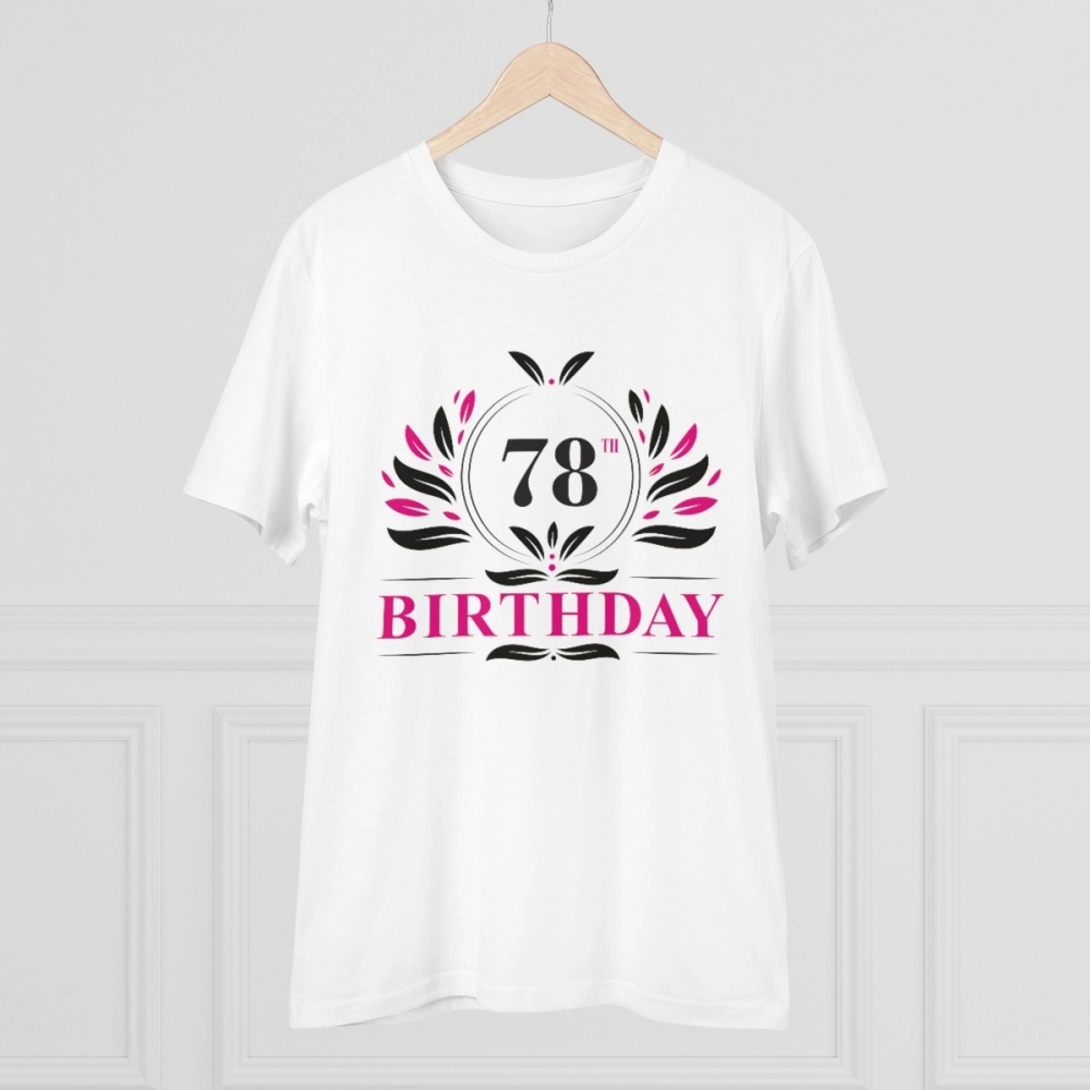 Generic Men's PC Cotton 78th Birthday Printed T Shirt (Color: White, Thread Count: 180GSM) - Image 3