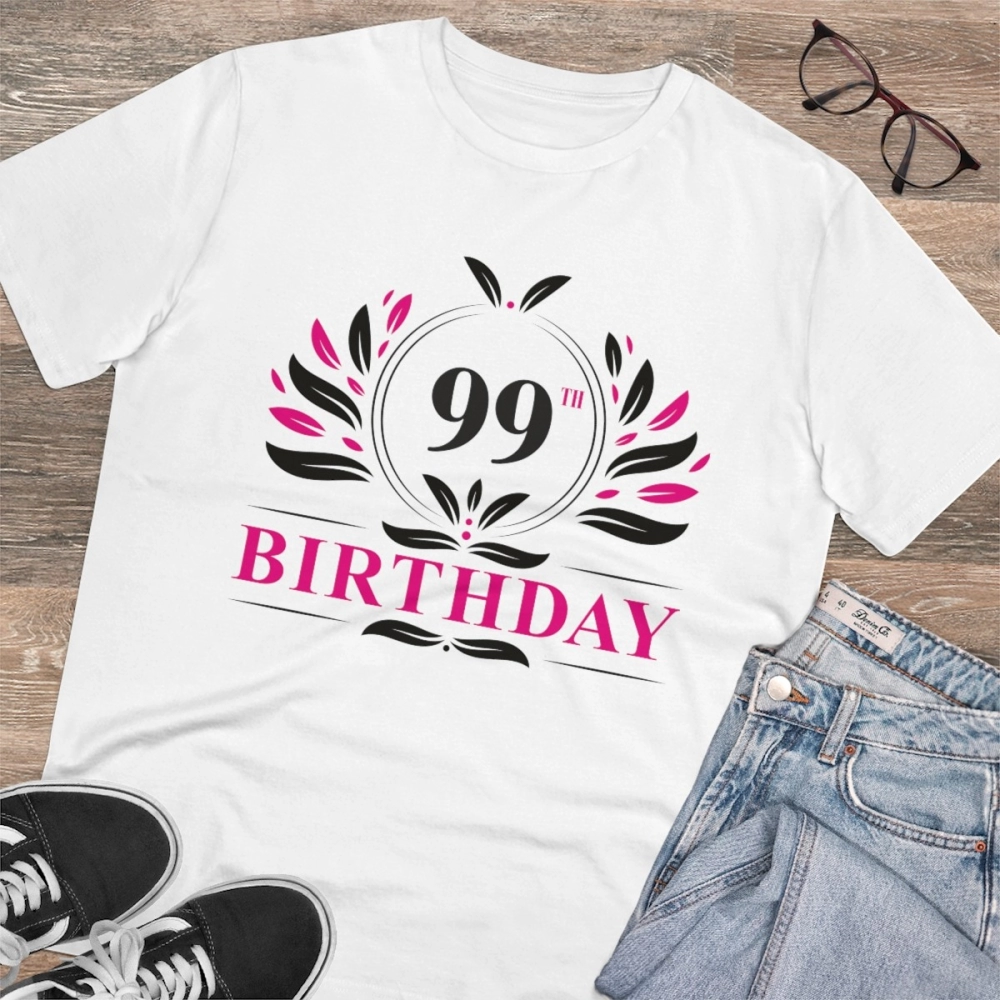 Generic Men's PC Cotton 99th Birthday Printed T Shirt (Color: White, Thread Count: 180GSM) - Image 4