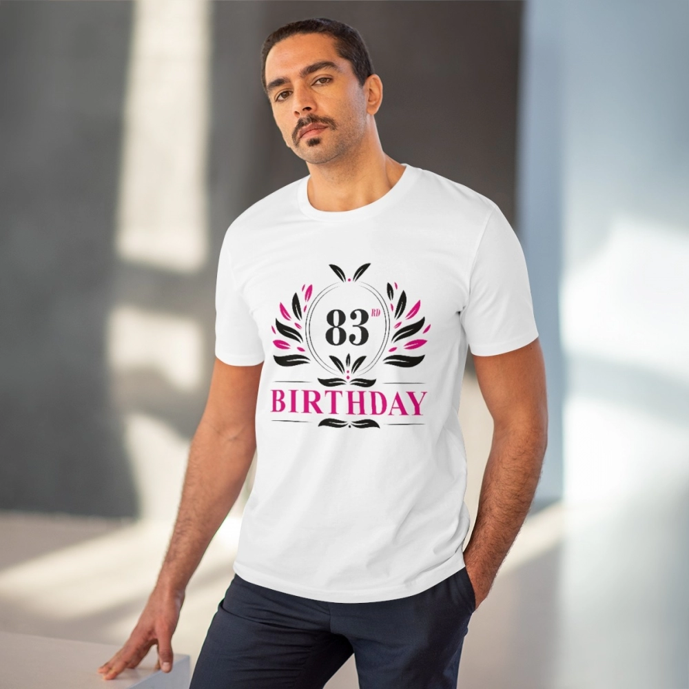 Generic Men's PC Cotton 83rd Birthday Printed T Shirt (Color: White, Thread Count: 180GSM) - Image 6