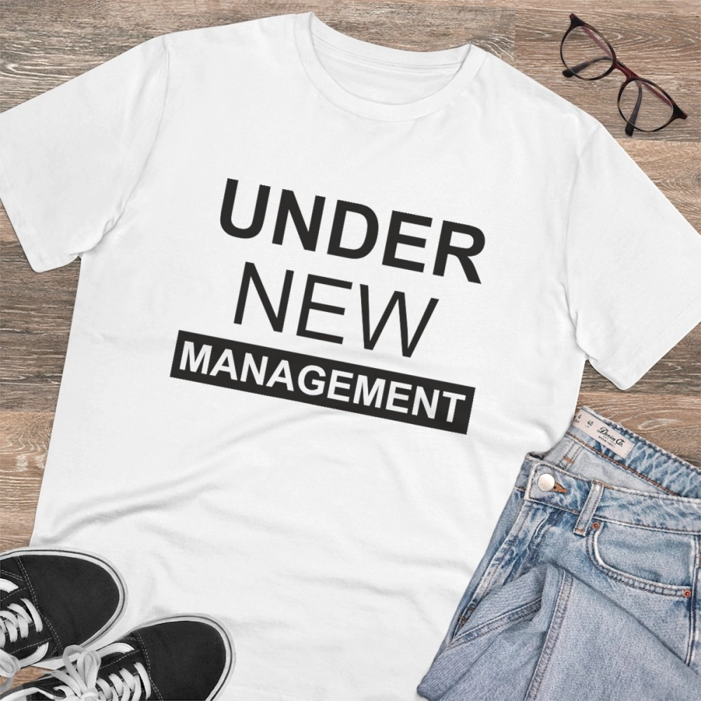 Generic Men's PC Cotton Under New Management Desing Printed T Shirt (Color: White, Thread Count: 180GSM) - Image 4