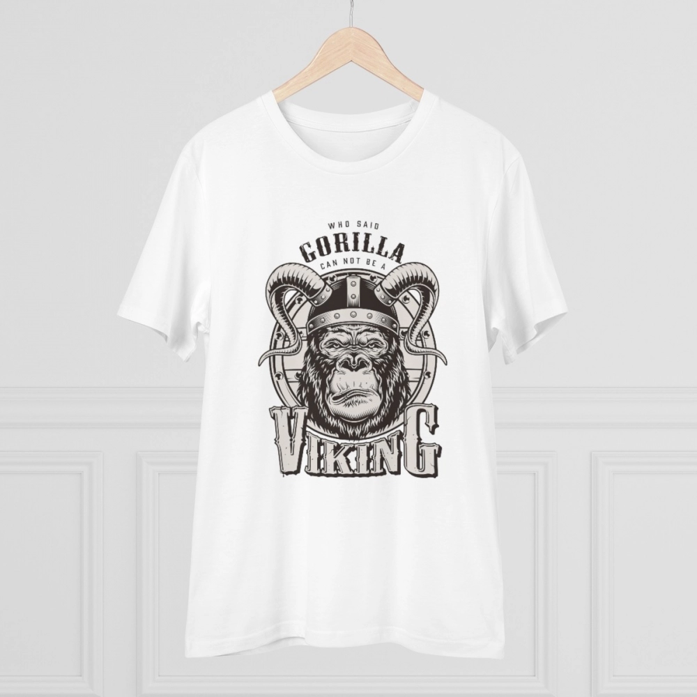 Generic Men's PC Cotton Gorila Desing Printed T Shirt (Color: White, Thread Count: 180GSM) - Image 3