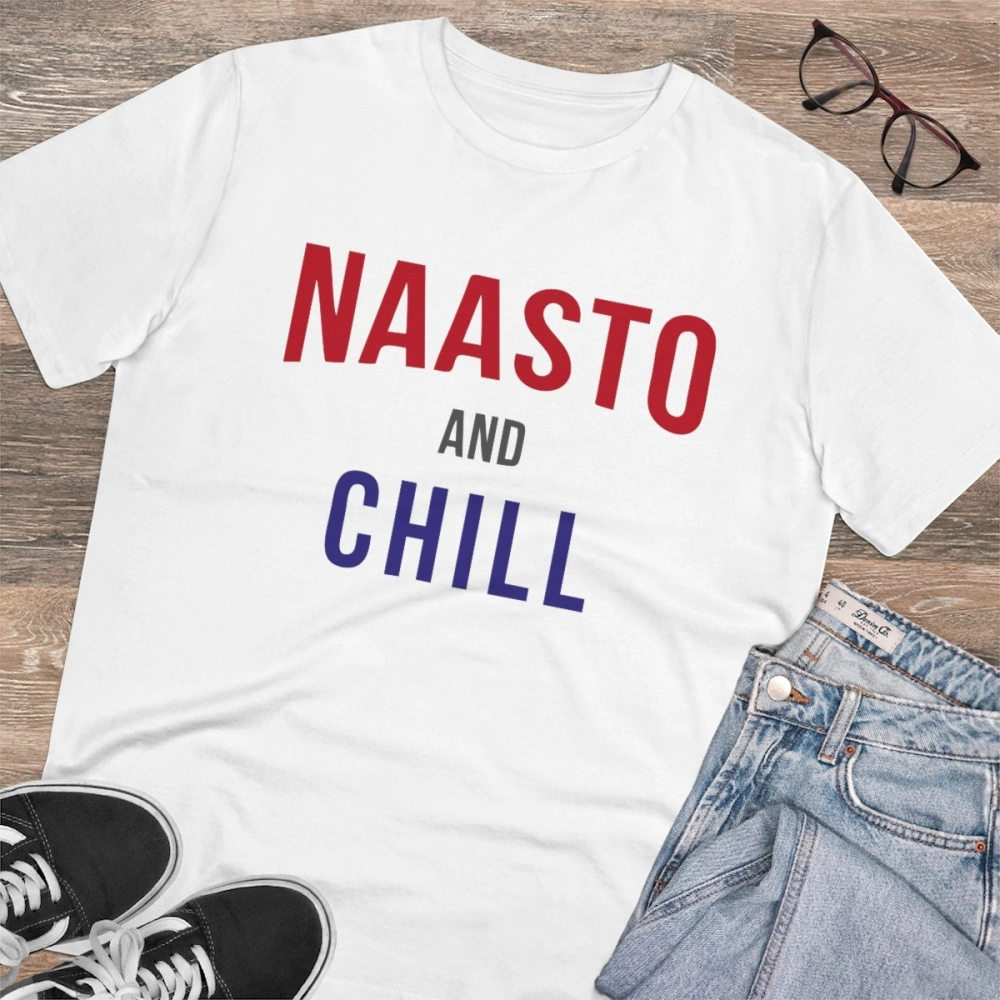 Generic Men's PC Cotton Nasto And Chill Printed T Shirt (Color: White, Thread Count: 180GSM) - Image 4