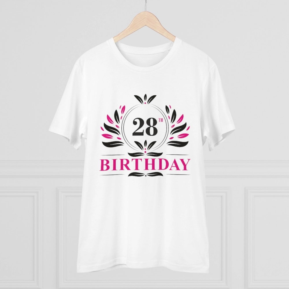 Generic Men's PC Cotton 28th Birthday Printed T Shirt (Color: White, Thread Count: 180GSM) - Image 3