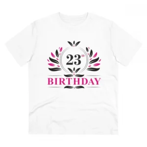 Generic Men's PC Cotton 23rd Birthday Printed T Shirt (Color: White, Thread Count: 180GSM)
