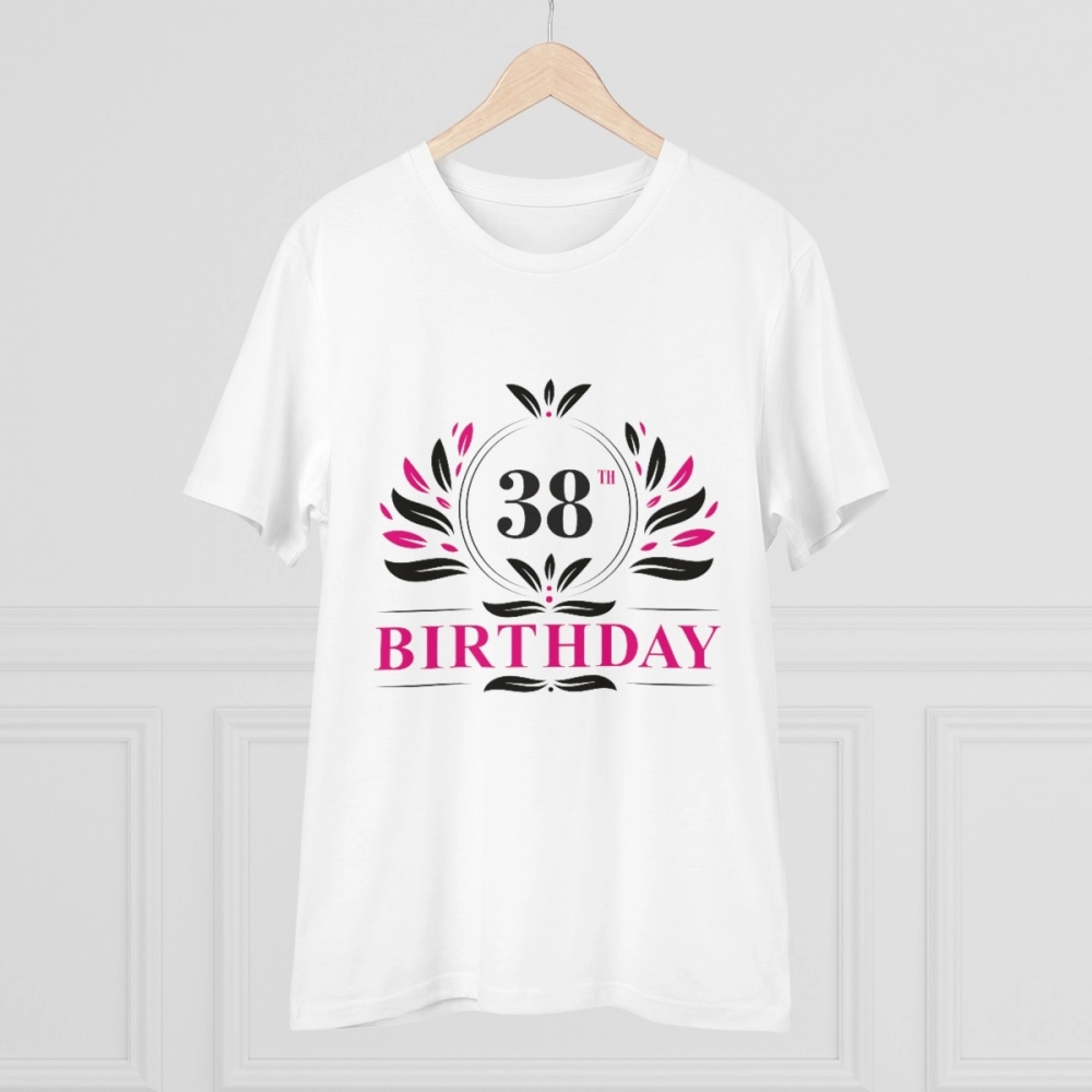 Generic Men's PC Cotton 38th Birthday Printed T Shirt (Color: White, Thread Count: 180GSM) - Image 3