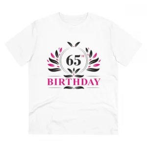 Generic Men's PC Cotton 65th Birthday Printed T Shirt (Color: White, Thread Count: 180GSM)