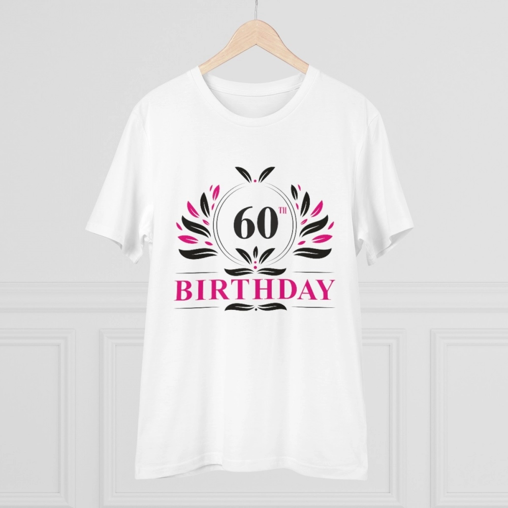Generic Men's PC Cotton 60th Birthday Printed T Shirt (Color: White, Thread Count: 180GSM) - Image 3