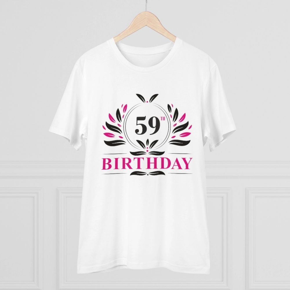 Generic Men's PC Cotton 59th Birthday Printed T Shirt (Color: White, Thread Count: 180GSM) - Image 3